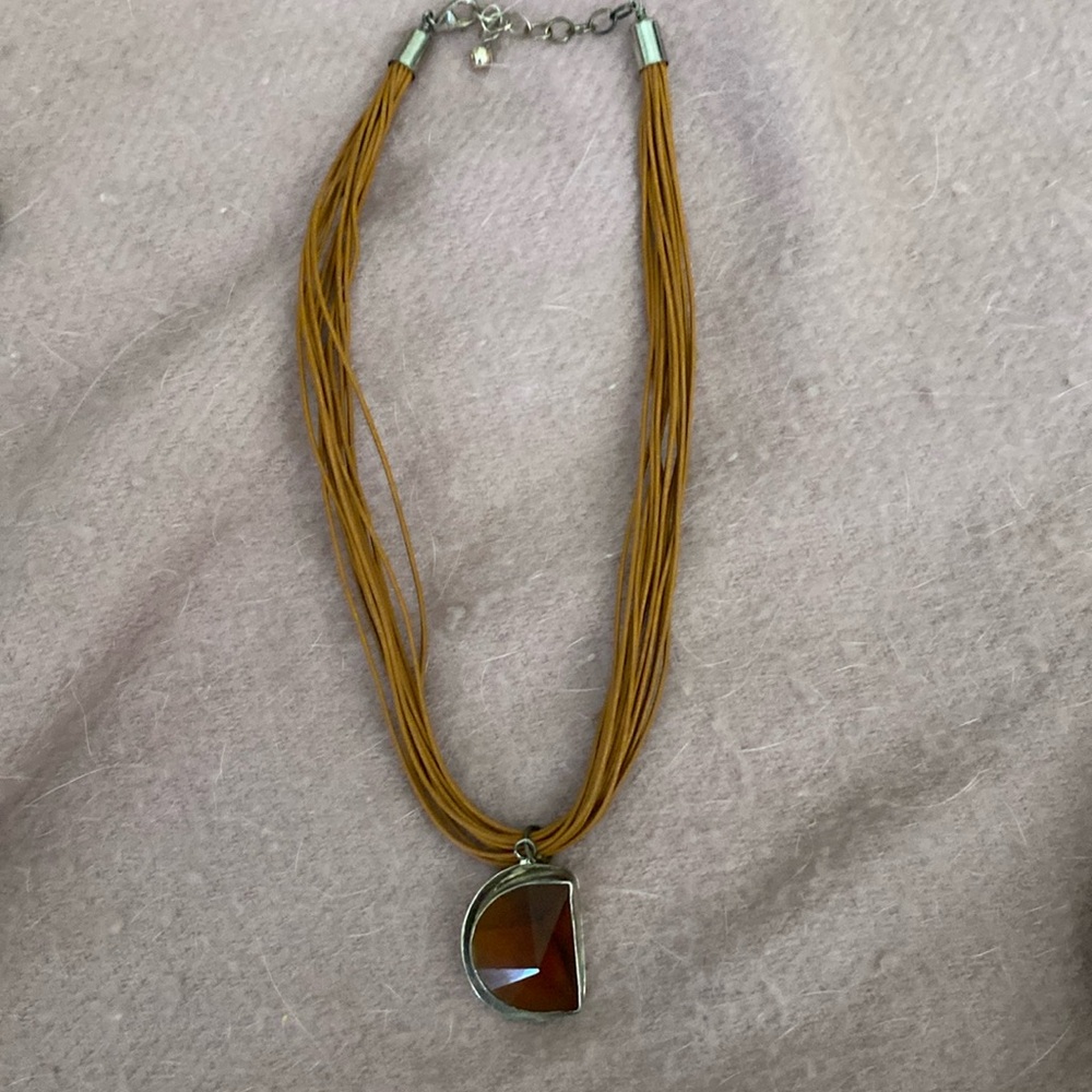 Citrine sterling silver necklace on rope chain - absolutely stunning! 18”